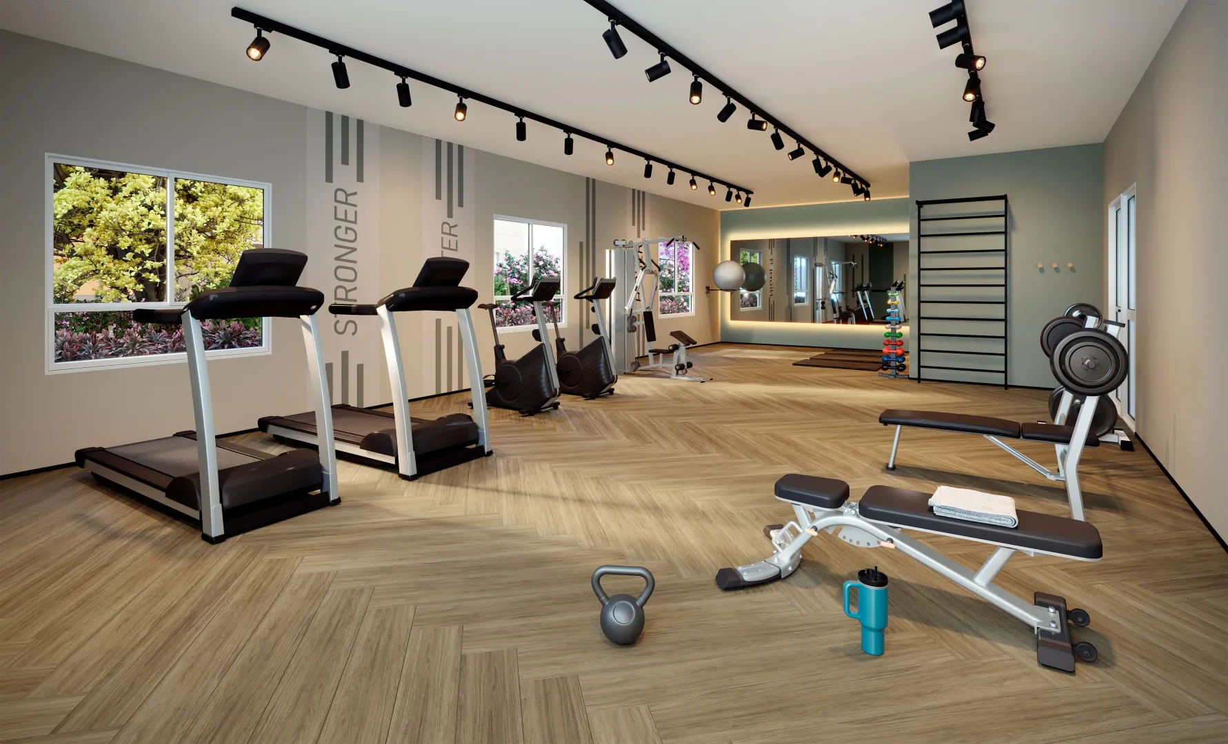 PERSPECTIVA ILUSTRADA DA SALA DO FITNESS